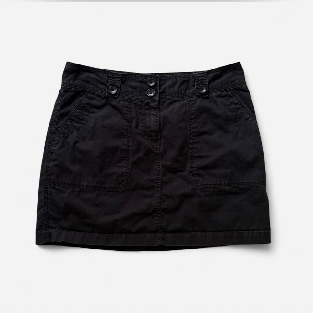Black Buttoned Mini Skirt